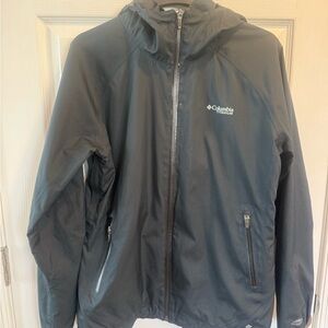 Columbia womens Black Hooded Rain Jacket